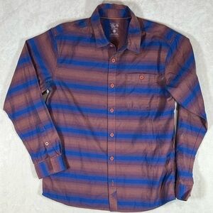 Mountain Hardwear Medium Tactical Cotton Flannel Navy Plaid Athletic Fit C22